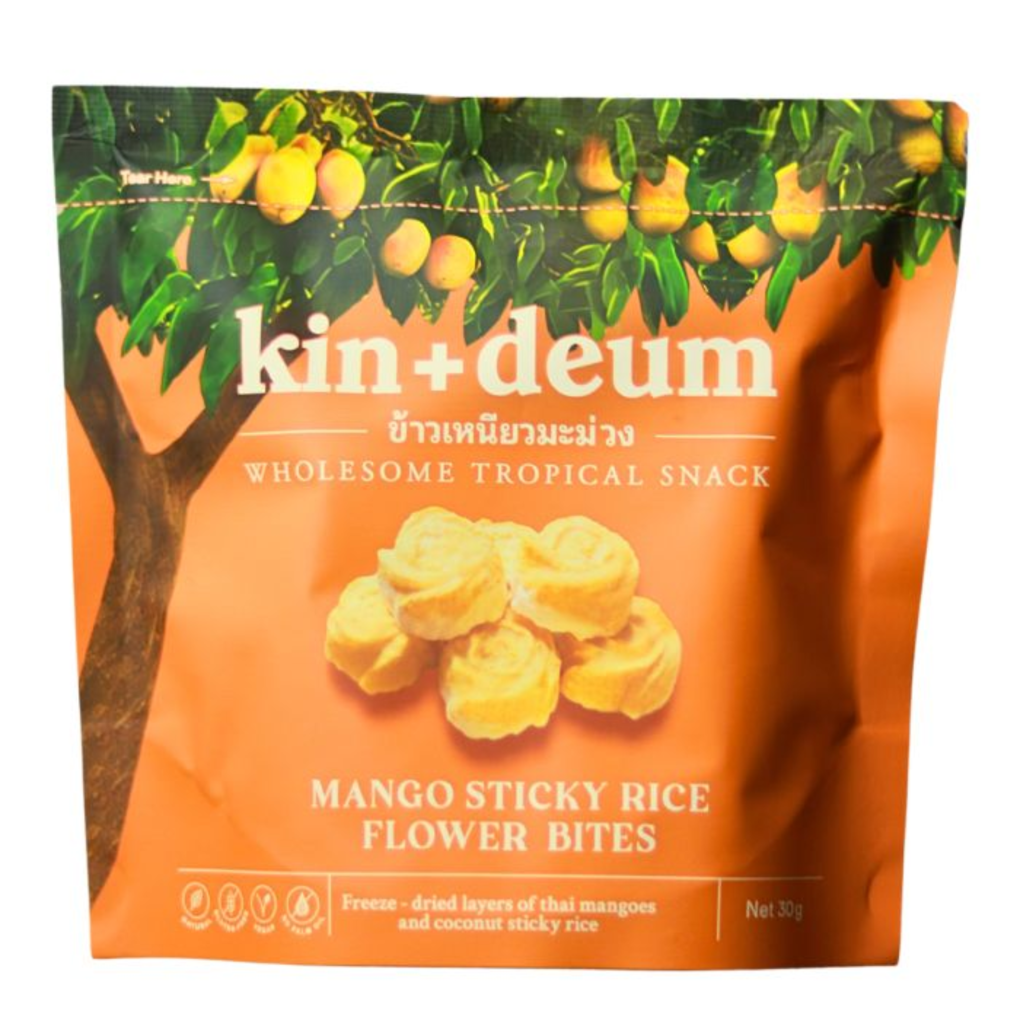 kin+deum Mango Sticky Rice Flower Bites 30g