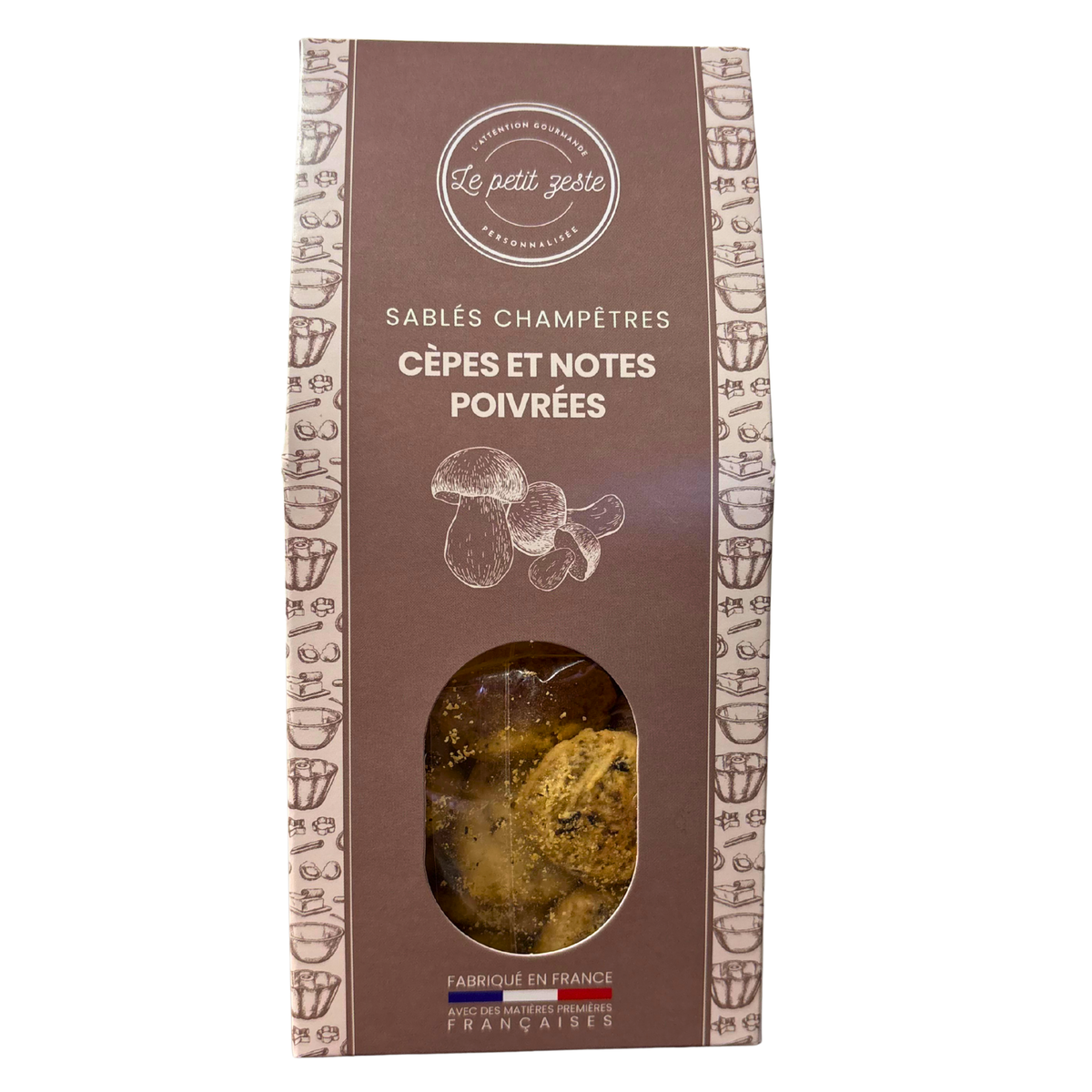 Le Petit Zeste - Mushroom & Black Pepper Sables 100g