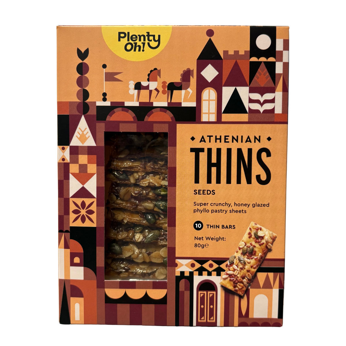 Plenty Oh! - Athenian Thins - Seeded Honey Glazed Baklava Thins 80g