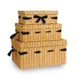 Card Hamper Box - Wicker Print
